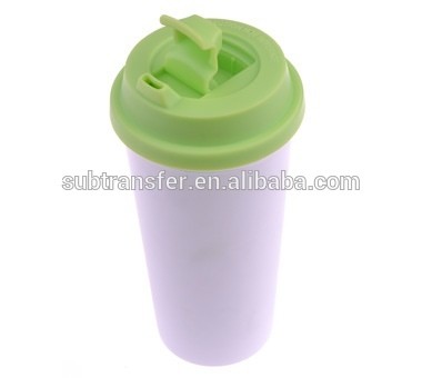 Polymer Blank Sublimation Double Wall Tumbler , kid water bottle with flip-lock lid