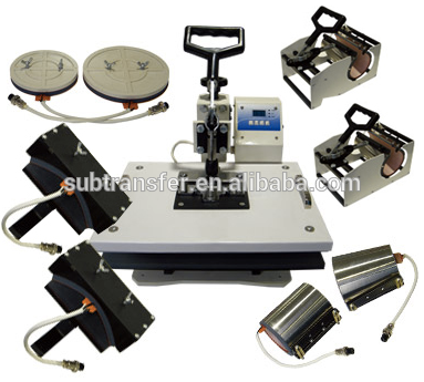 China factory sale Sublimation digital combo heat transfer press 9 in 1