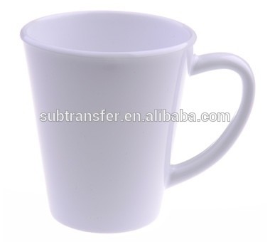 12oz Sublimation blank white Polymer Latte Mug, cone shape mug