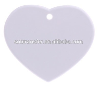 China hot selling sublimation heart Shape Polymer Plastic Christmas Ornament, Christmas Decorations